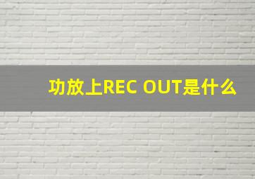 功放上REC OUT是什么